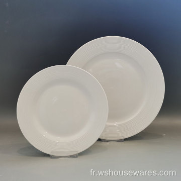 Vente en gros Vaisselle en céramique en porcelaine blanc porcelaine